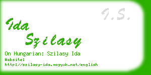 ida szilasy business card